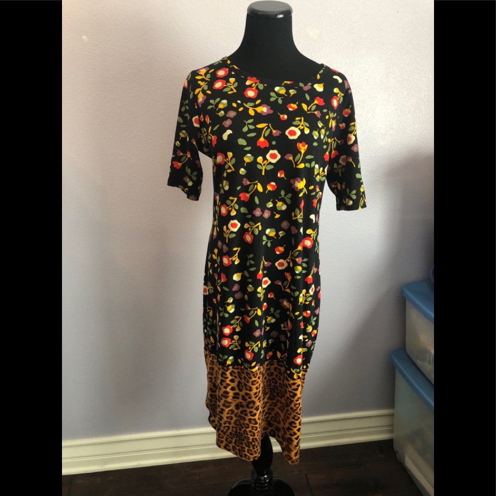 Lularoe Julia dress dipped with Leopard